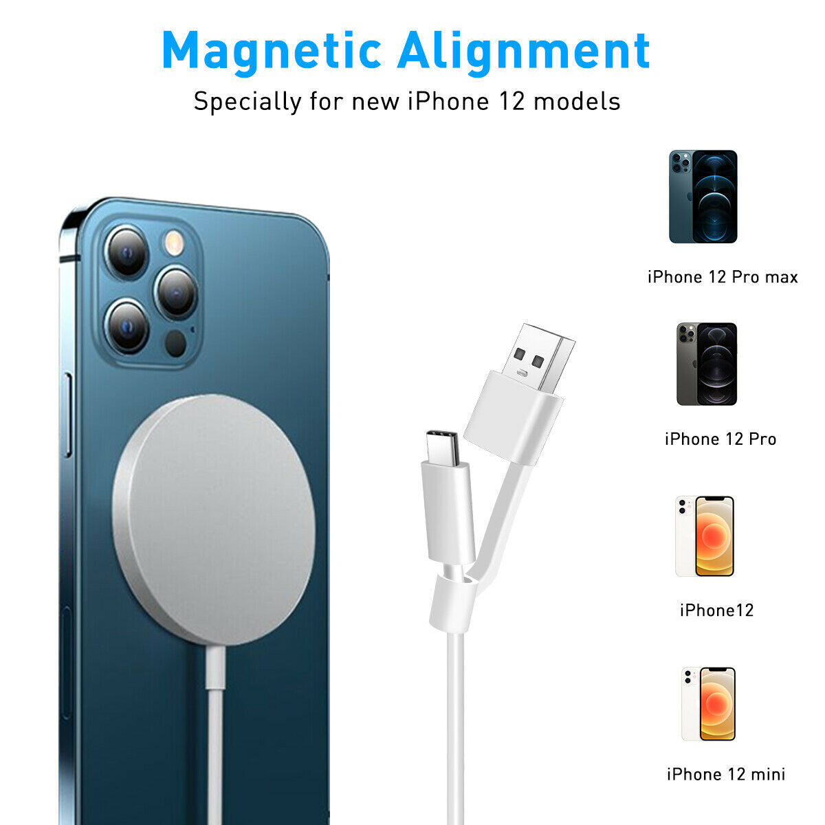PD Fast 20W Magnetic Wireless Charger For iPhone XS XR 12/13/14/15 Pro Max Plus