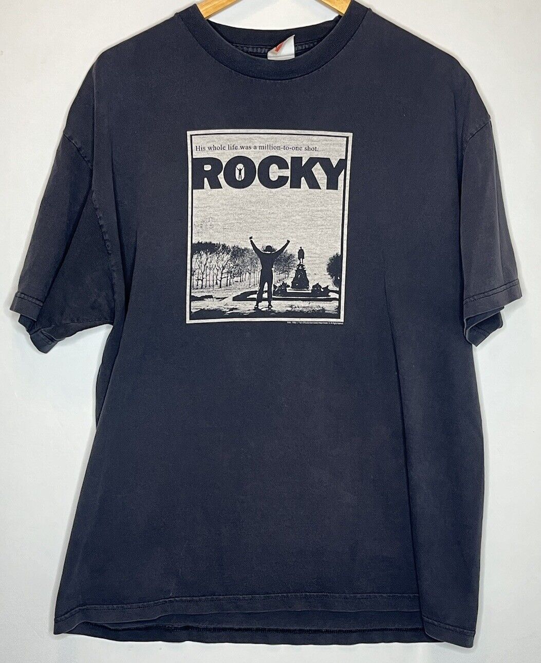 Vintage Rocky Movie Promo T Shirt Sylvester Stallone Balboa Mr T Black 2000s XL