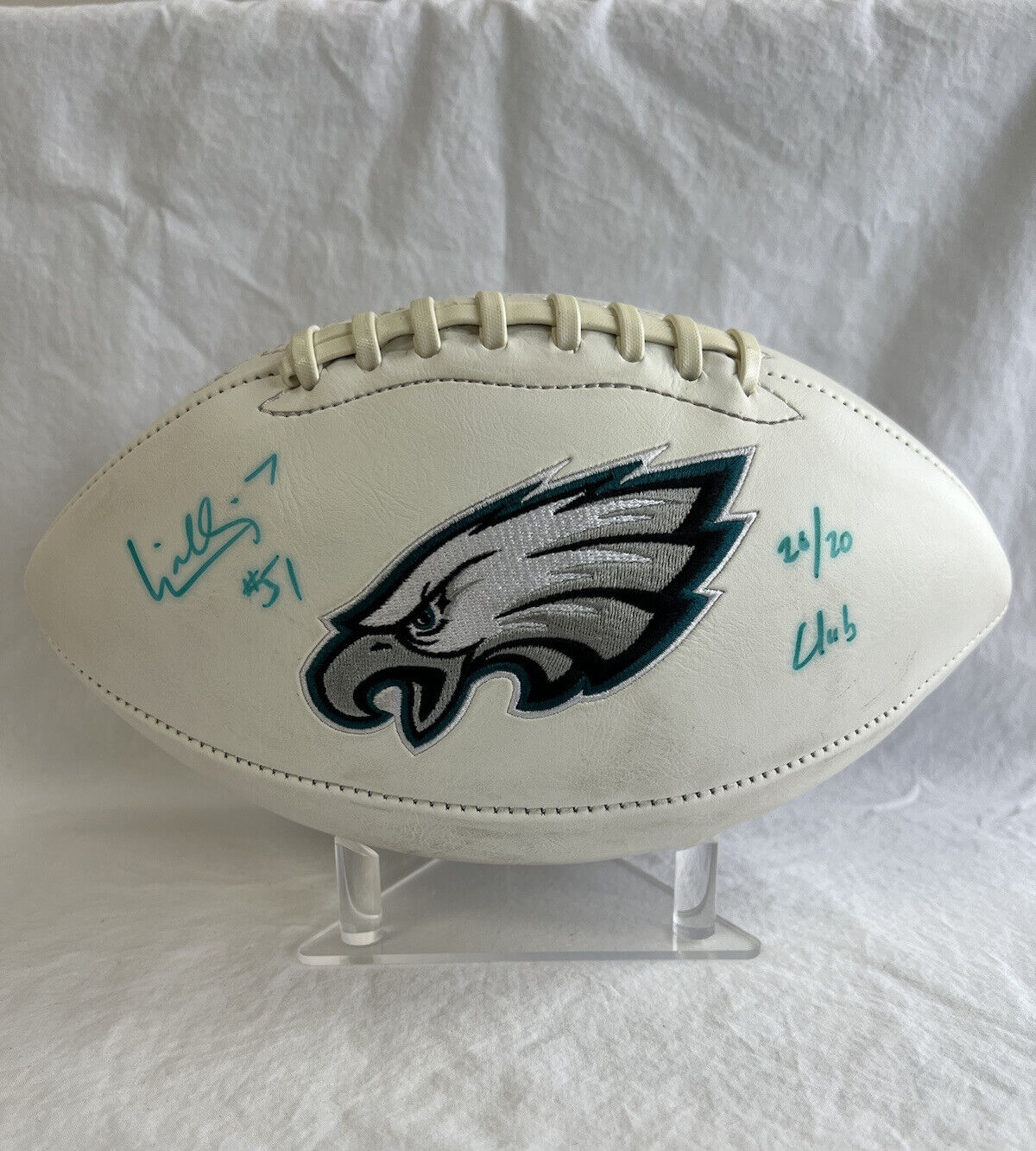 WILLIAM THOMAS Philadelphia Eagles Rare Signed Autographed NFL Football FSG COA