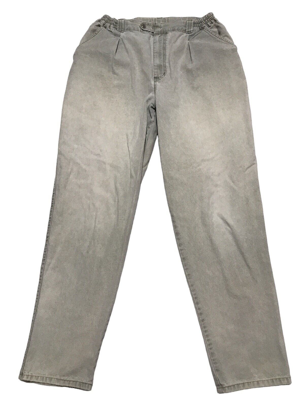 Vintage LL Bean Pants Womens 12 Gray Pathfinder Chino Mom Tapered High Rise 80s