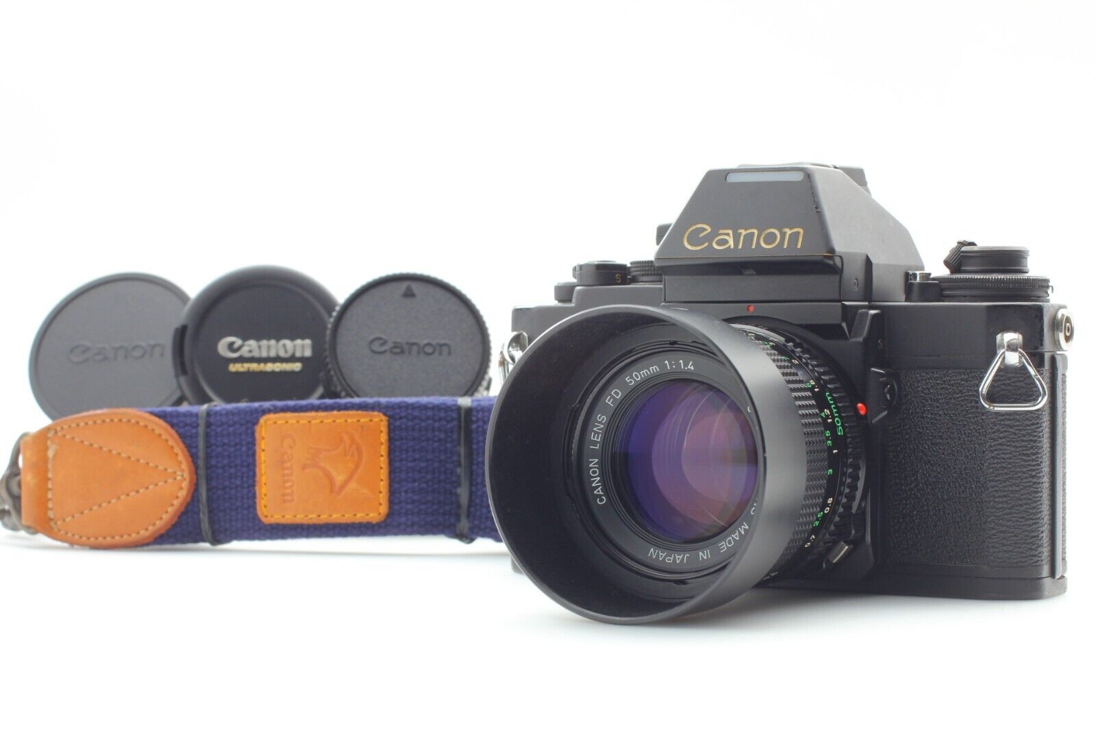 【Exc+5 w/ Hood】 Canon New F-1 SLR Camera NFD 50mm F1.4 Lens AE Finder From Japan