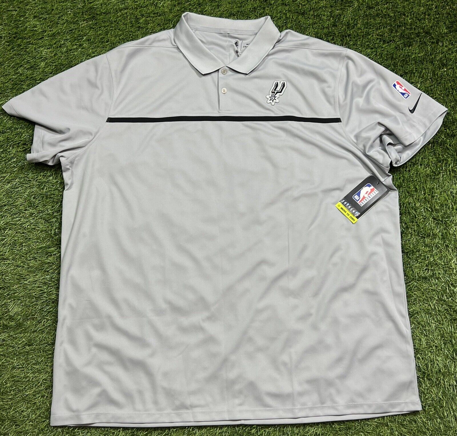 Player Issue Nike Dri-Fit San Antonio Spurs NBA Polo Shirt Men\'s XL NWT\'S Gray