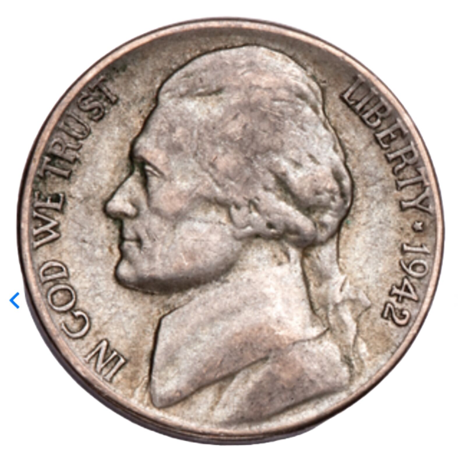 1942-S Silver Jefferson Wartime Nickel “Best Value On EBay” FAST 