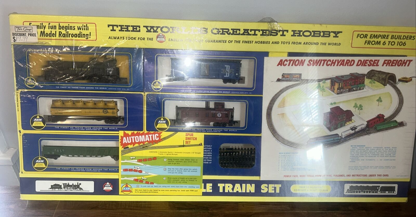 AHM HO Scale Train Set - Action Switchyard Diesel Freight Set 68032A New Sealed