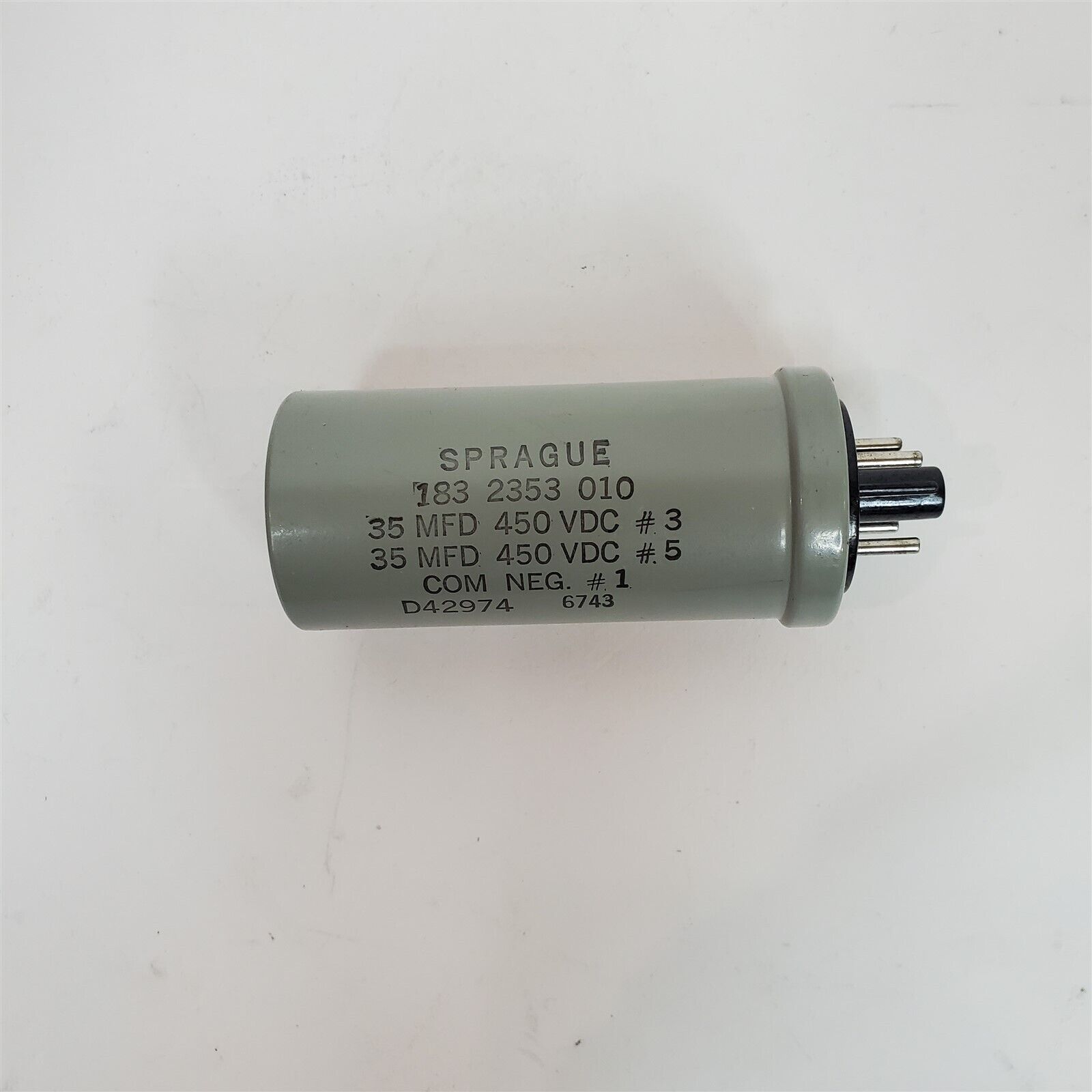 Sprague Dual Section Capacitor w/ Octal Base 35uf 450V Made in USA Rare HTF 