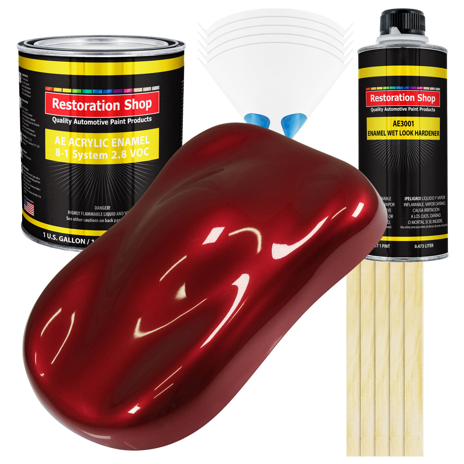 Restoration Shop Fire Red Pearl Acrylic Enamel Gallon Kit, Auto Paint