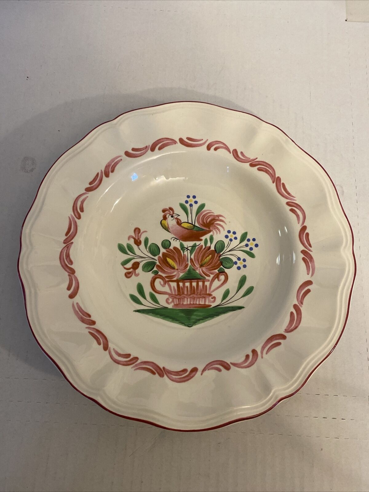 ST CLEMENT FRANCE~ROOSTER 🐓 Faience Platter/bowl Vintage Farmhouse Decor RARE