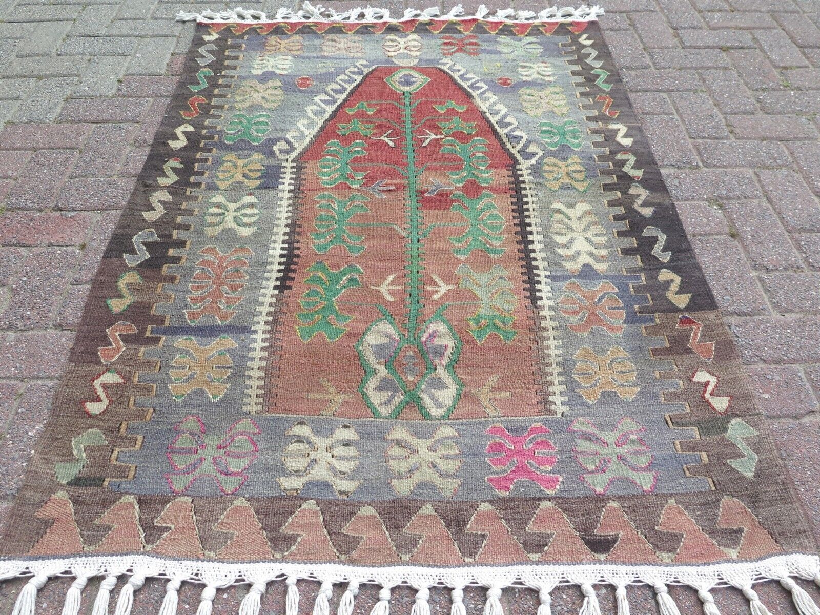 Pale Color Turkish Small Kilim Bedroom Rug Cute Rug Door Mat Wool Carpet 42\