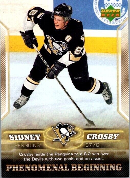 2005-06 -Sidney Crosby- Upper Deck Phenomenal Beginning Rookie Hockey Card #16