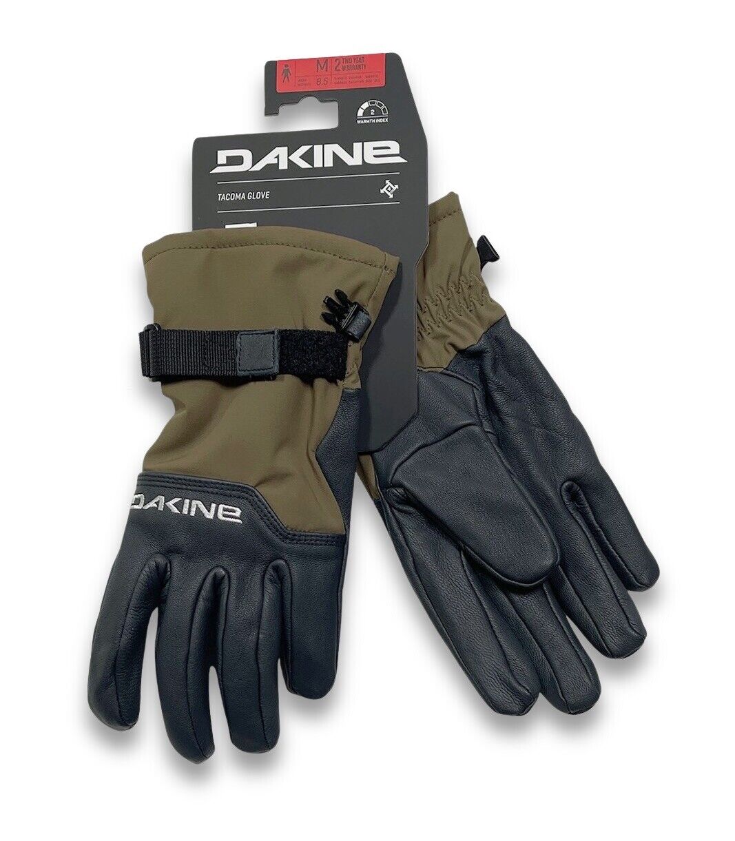 Dakine Tacoma Leather Gloves - NWT Mens Large (Size 9) Dark Olive #43033-W4