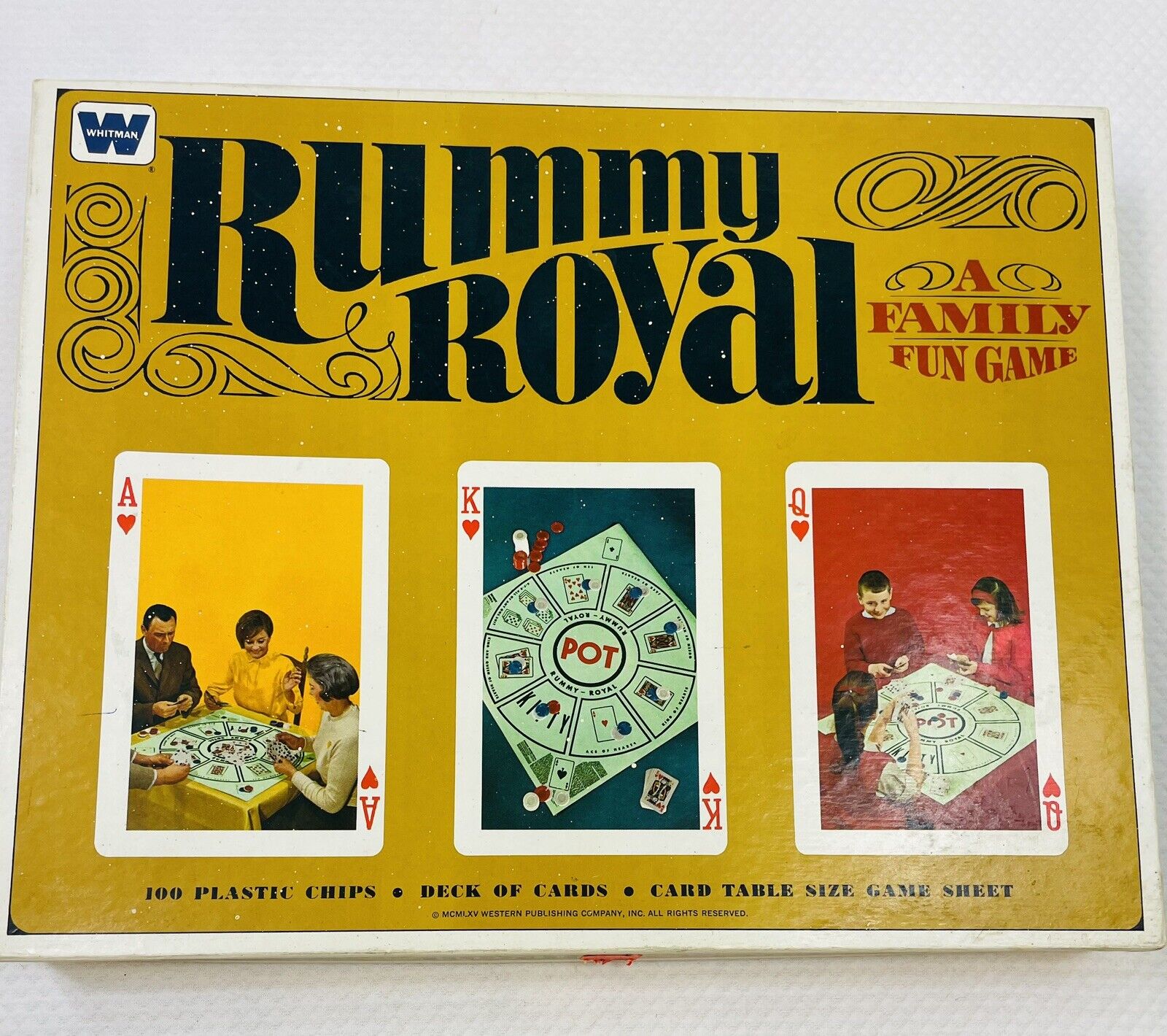 Vintage 1965 Rummy Royal Card Board Game Set by Whitman #4804