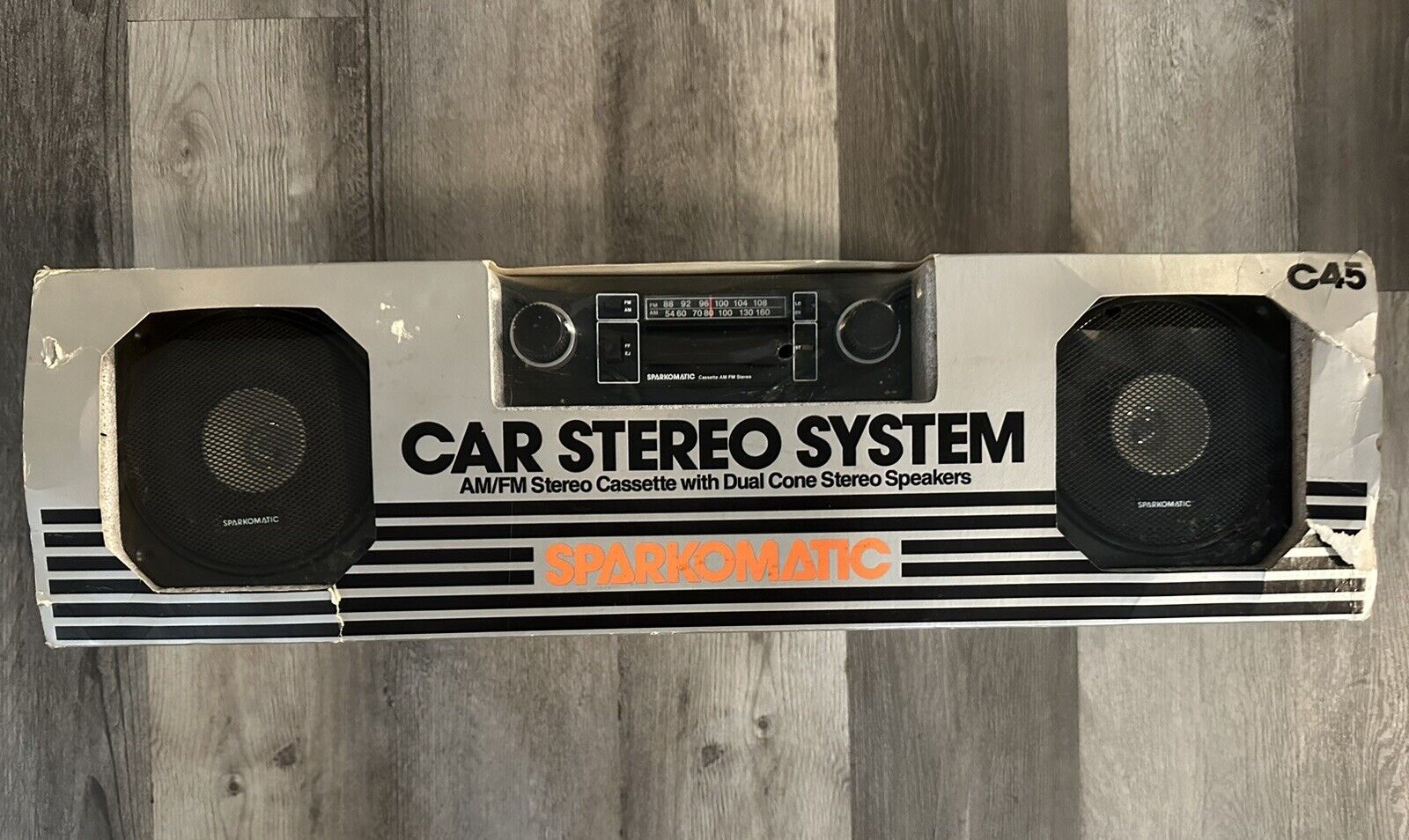 SPARKOMATIC Vintage Complete Car Stereo System Cassette Player Factory Sealed