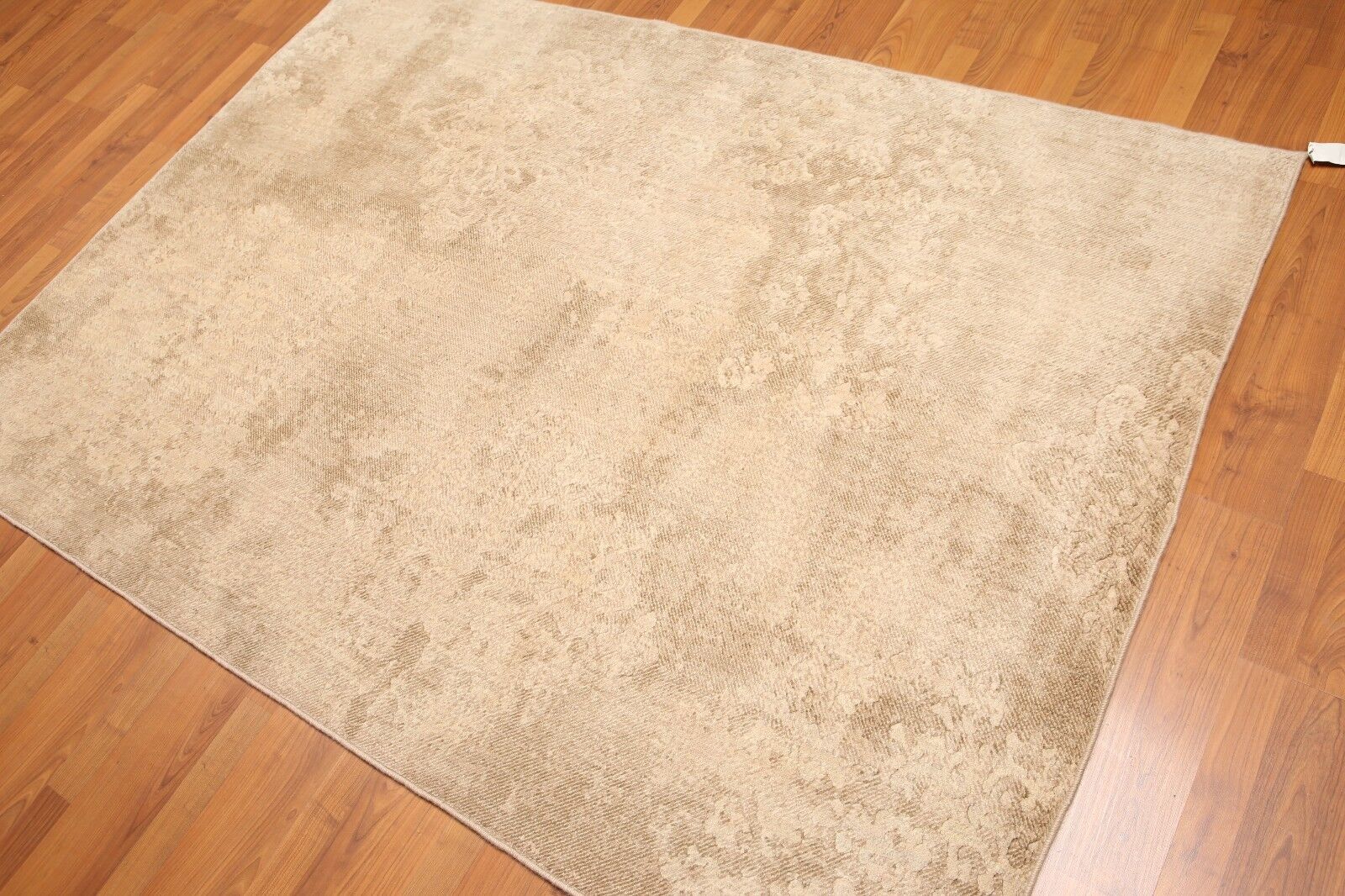 5\' x 7\' Modern Area Rug Erased Distress Pattern Wool Hand Knotted AOR8616 Tan