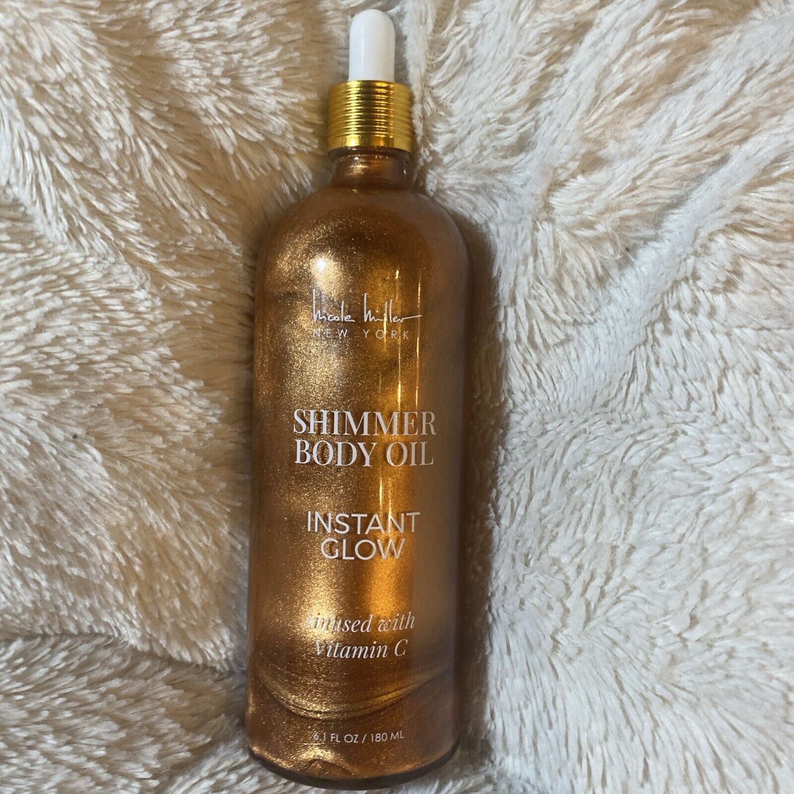 NEW NICOLE MILLER NEW YORK SHIMMER BODY OIL INSTANT GLOW INFUSED W/VITAMIN C