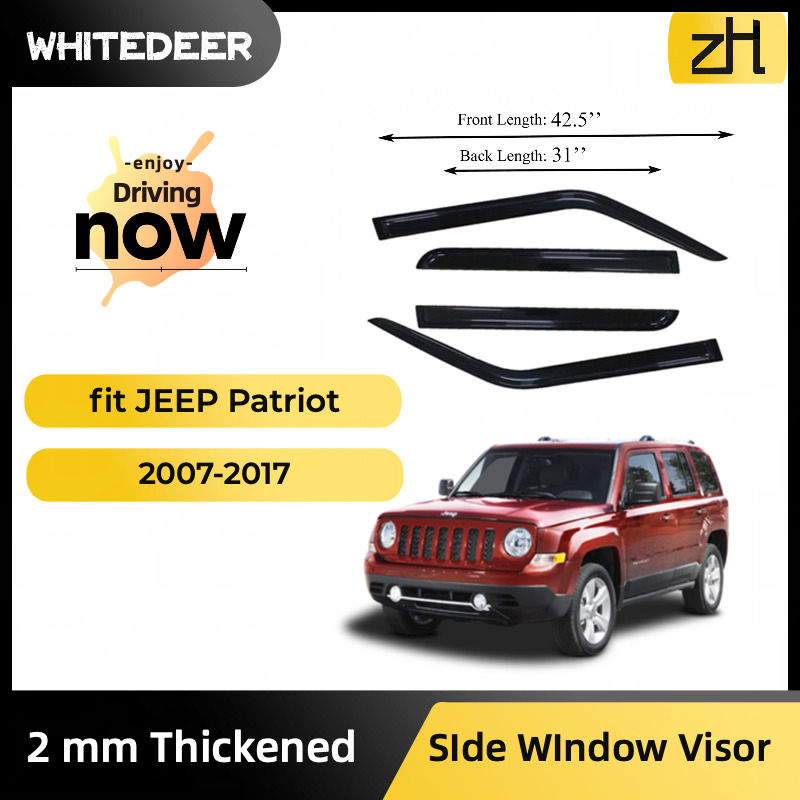 Fits for Jeep Patriot 07-17 Side Window Visor Sun Rain Deflector Guard Thickened