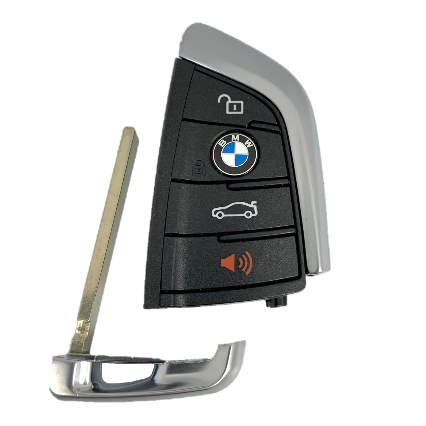 OEM BMW Keyless Remote Fob + UNCUT Key Insert 4B Black OEM BMW N5F-ID21A