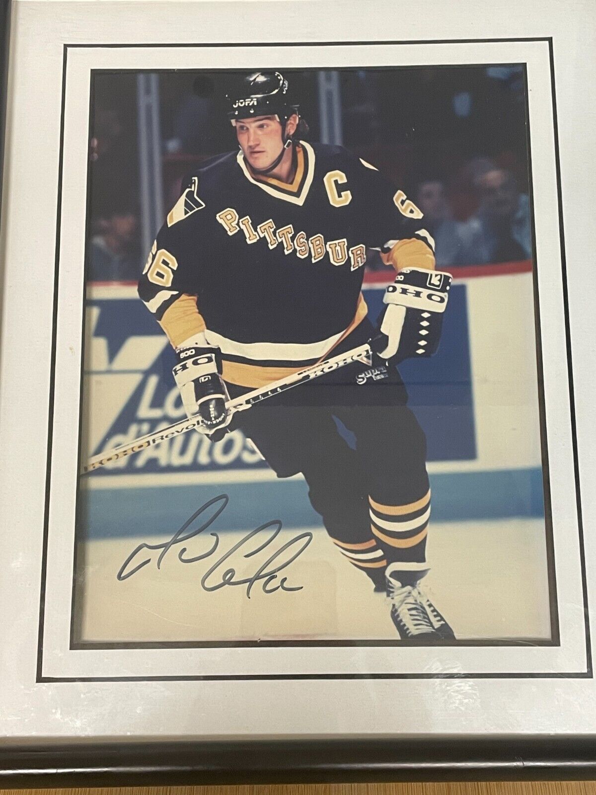 1992 Mario Lemieux FRAMED Autographed Signed 8x10 Pittsburgh Penguins NHL HOF