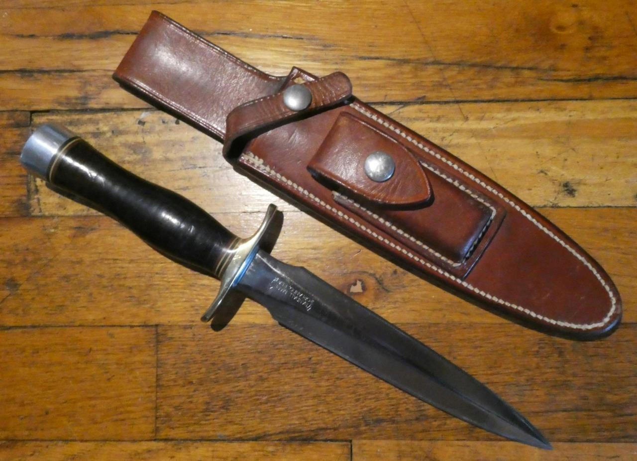 Vintage 1970s RANDALL Model 2-7 Stiletto Fighting Knife & Sheath
