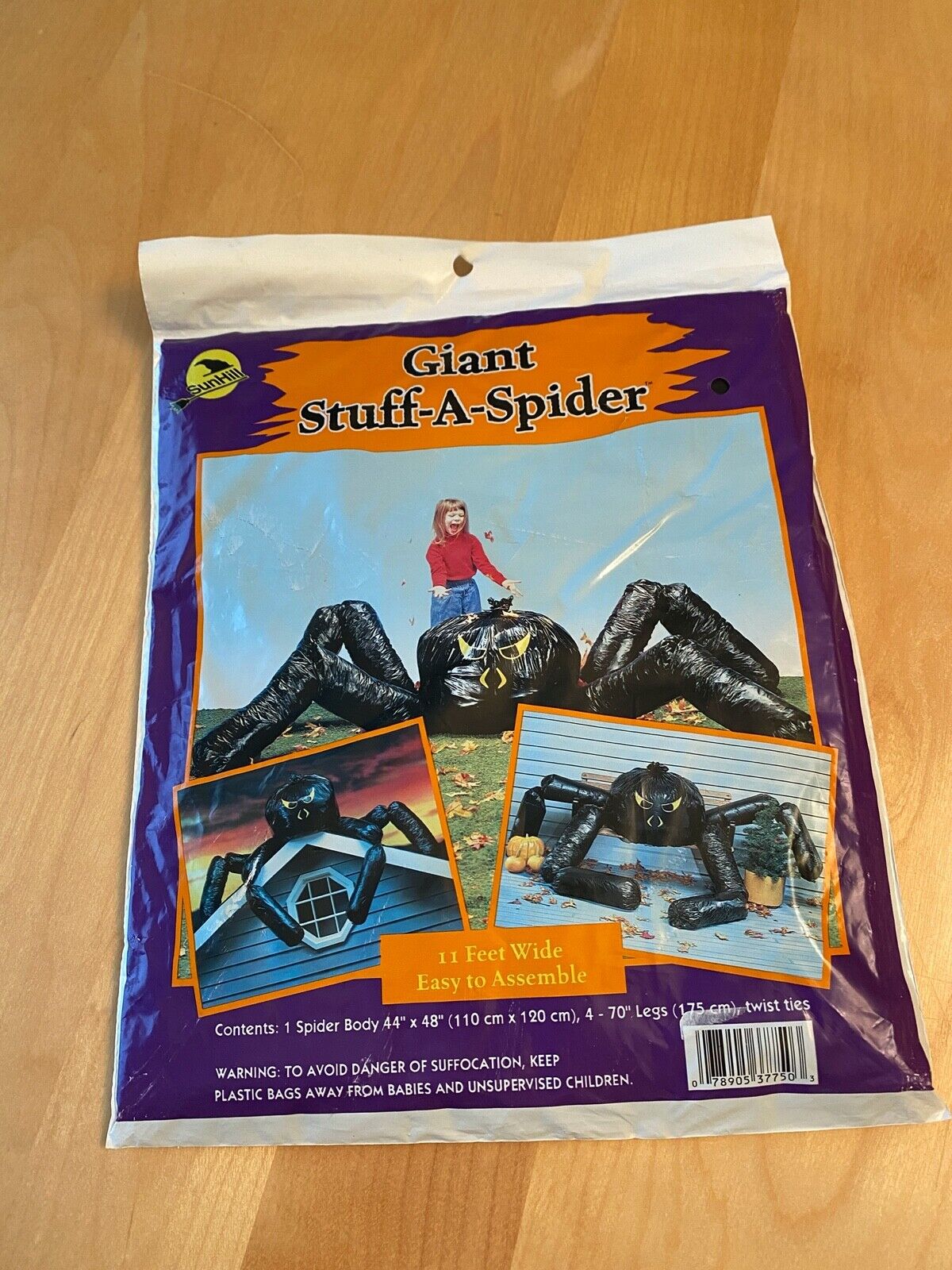 VINTAGE SUNHILL GIANT STUFF A SPIDER LAWN DECORATION HALLOWEEN
