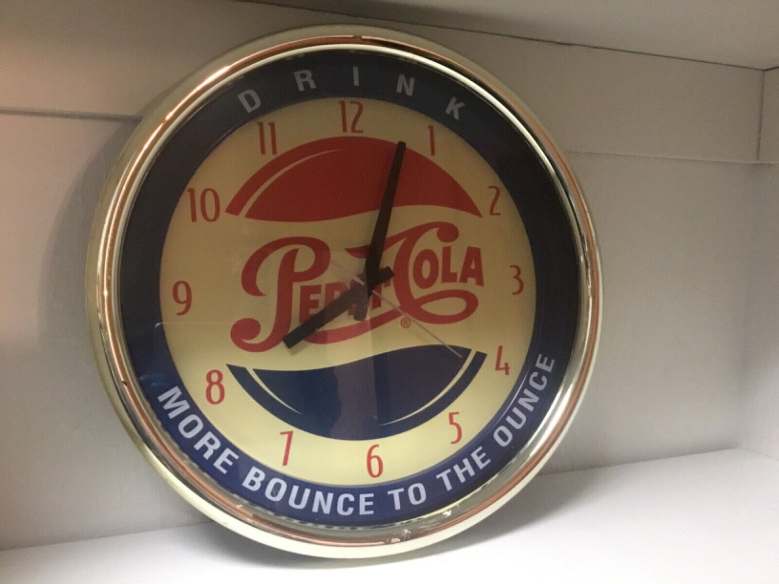 Large Vintage Pepsi Cola Wall Clock More Bounce To The Ounce