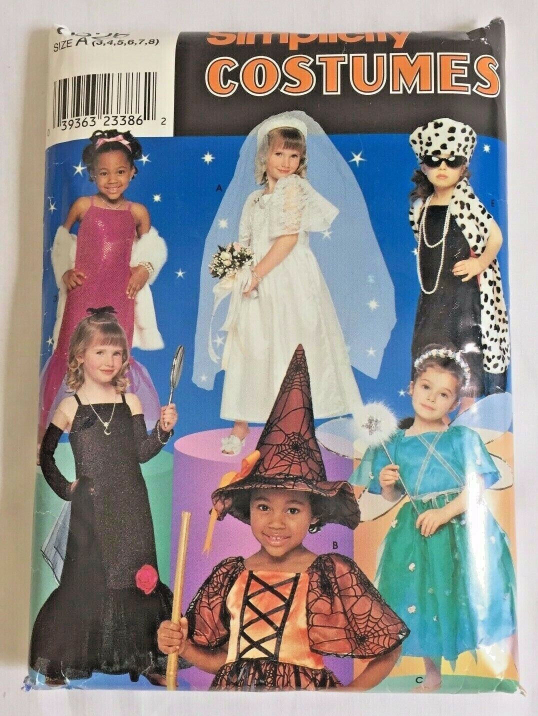 1999 Simplicity Sewing Pattern 626 Girls Halloween Costumes Sz 3-8 Vintage 1924