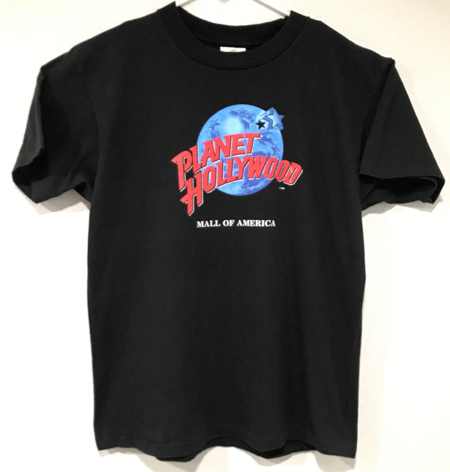 Vintage 90s Planet Hollywood T-Shirt Mens Large Black Mall of America Retro Tee