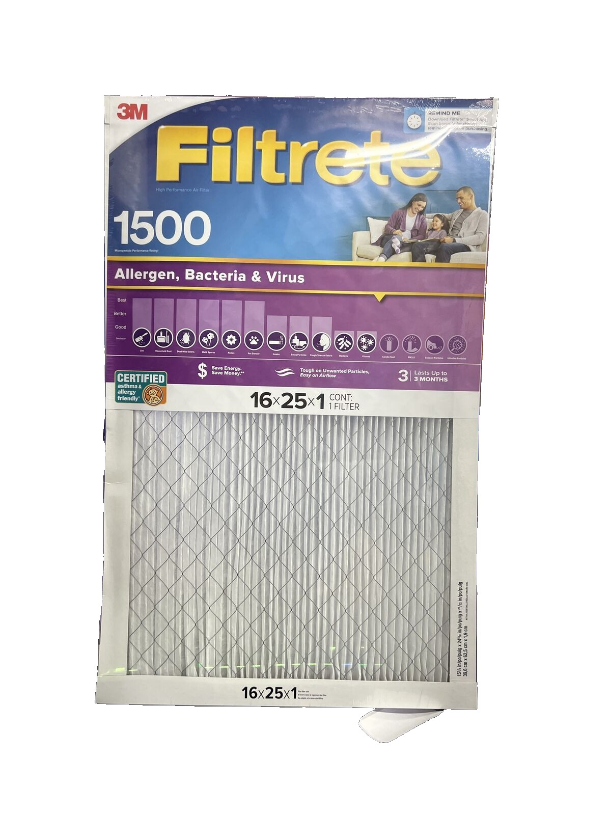 3M Filtrete 16x25x1 Ultra Allergen Reduction Air Filter 4 Filters