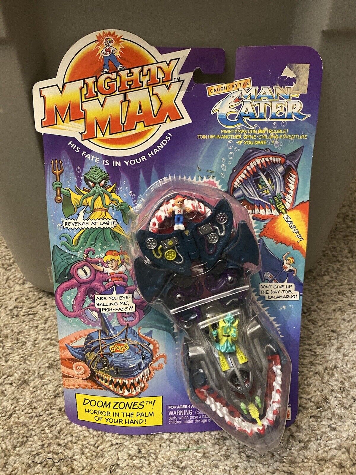 Vintage Mattel Mighty Max Caught By The Man-Eater 1993 SEALED New