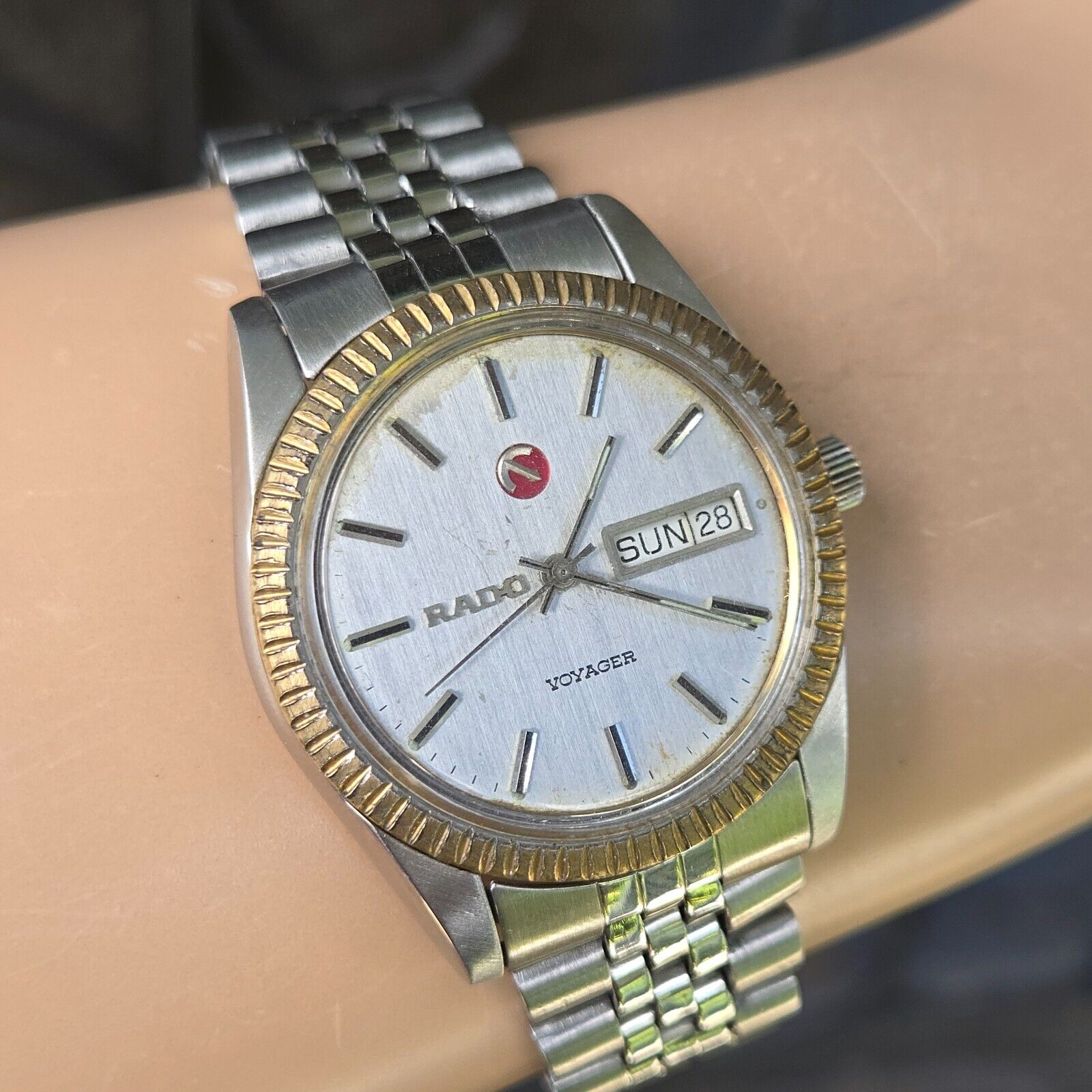 Vintage RADO men\'s automatic watch day/date ETA 2836-2 17Jewels swiss made 1980s