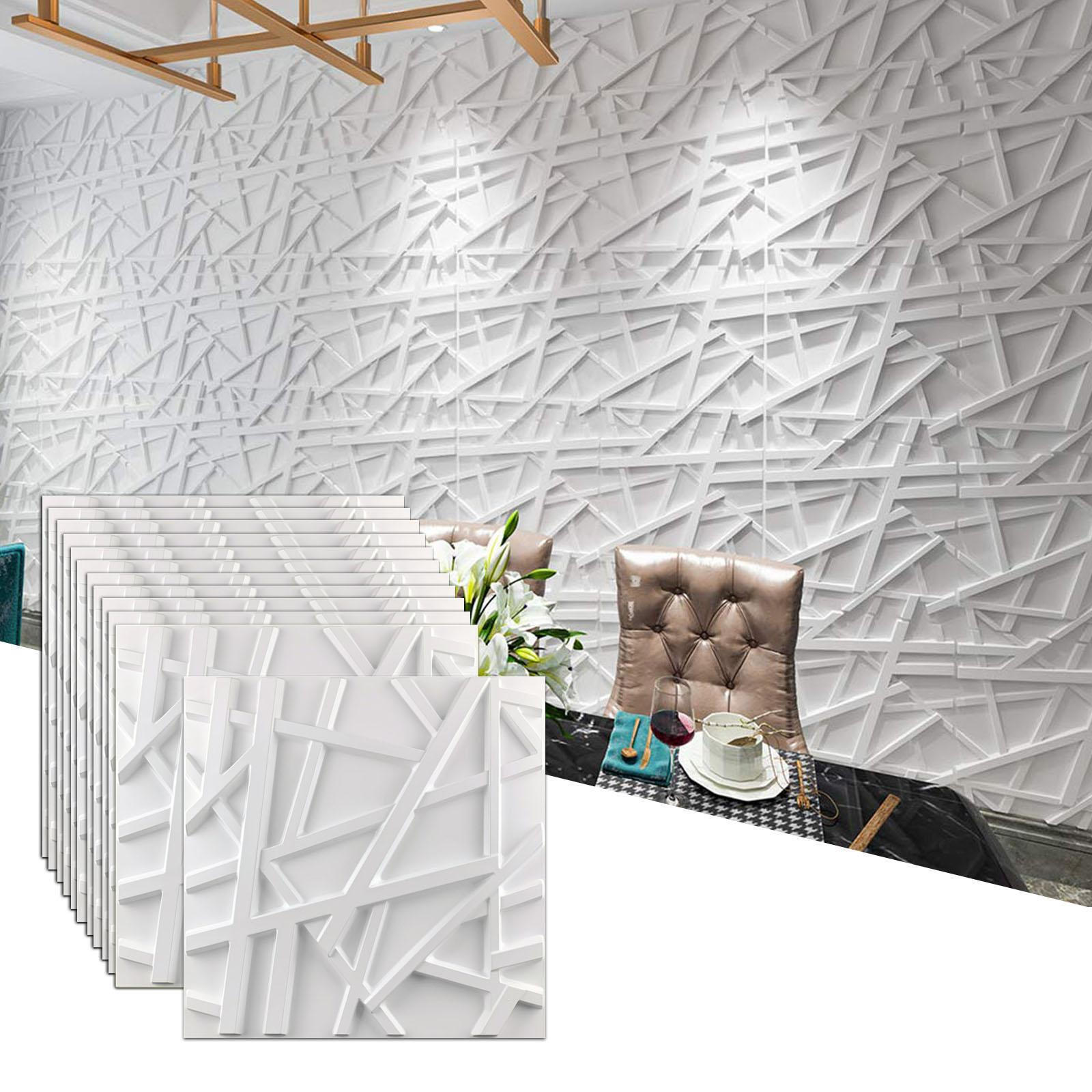 12PCS Tiles 3D Wall Panels PVC Tiles Textured Bricks Art Design DIY Wallpaper US