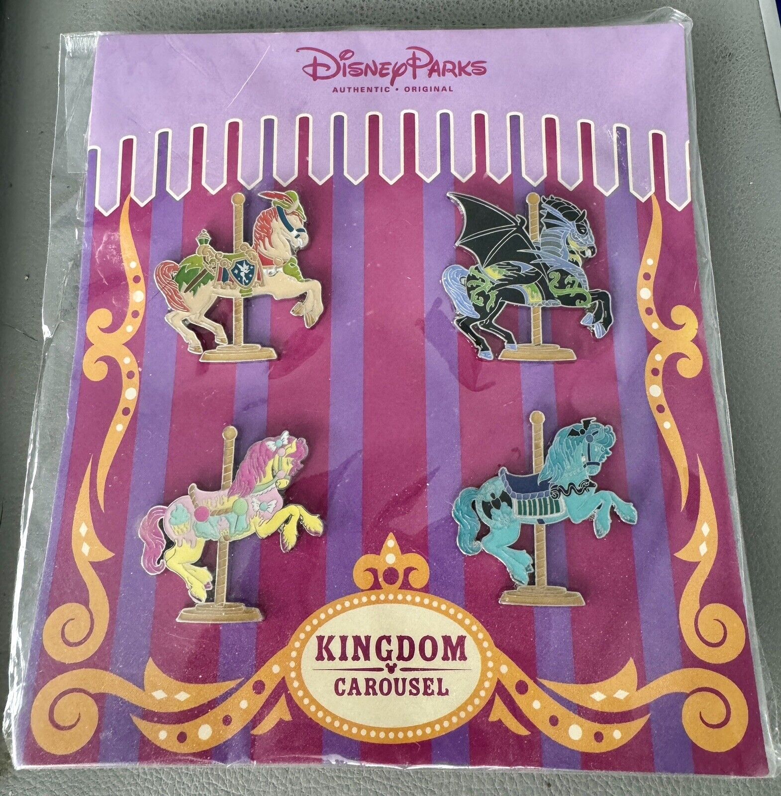 2017 Disney Parks Kingdom Carousel 4 Pin Set