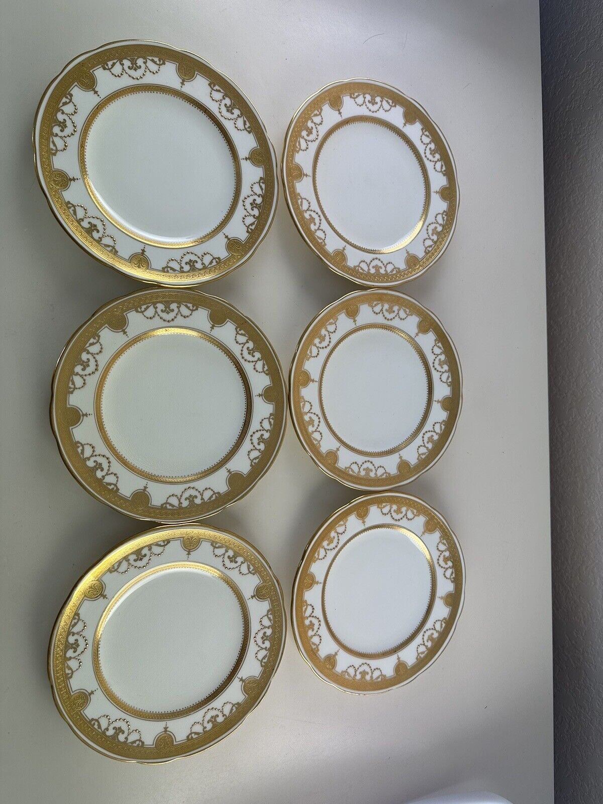 6 Tiffany Minton Gold Gilt Guilded Dessert  Plate 6 Inch Amazing G9429-  1908
