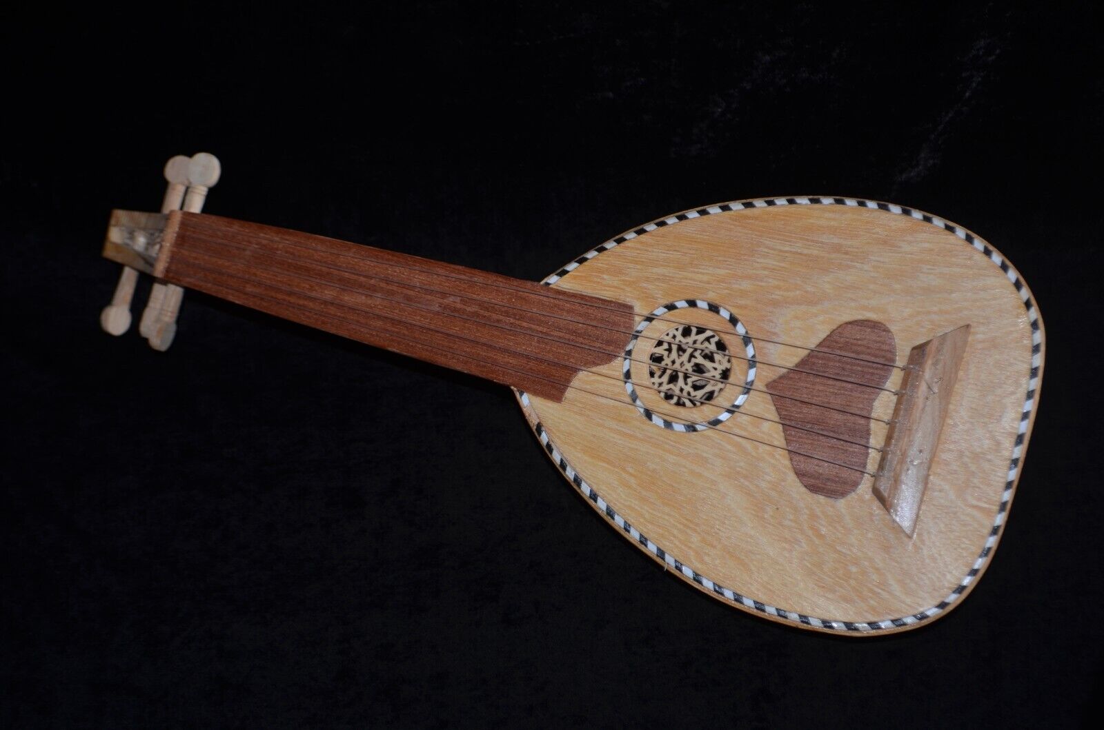 Vintage Al-Oud Musical Instrument Wooden Moroccan Handcrafted Decorative