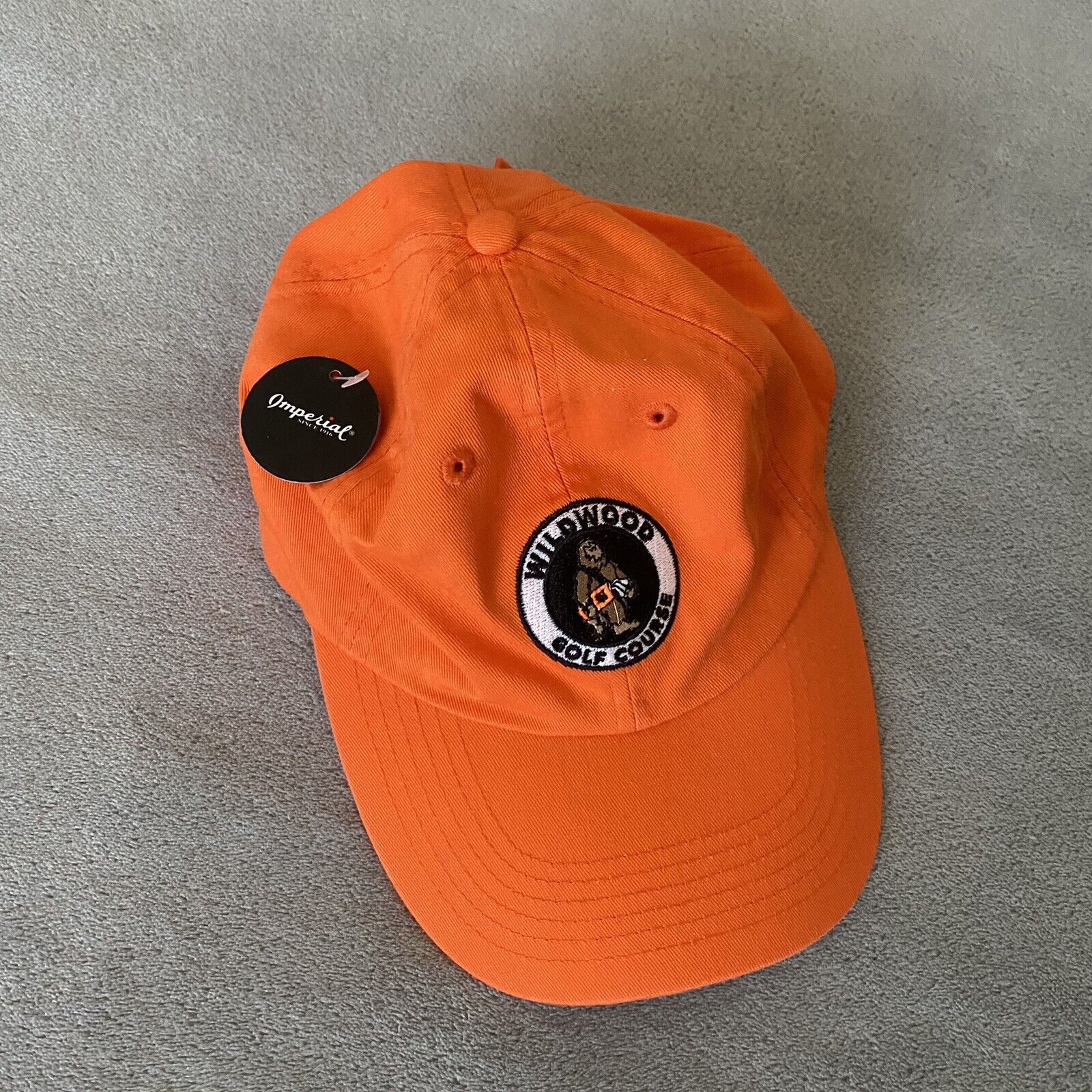 NWT Wildwood Golf Course Bigfoot Imperial Cap Orange OSFA Strapback Logo Cotton