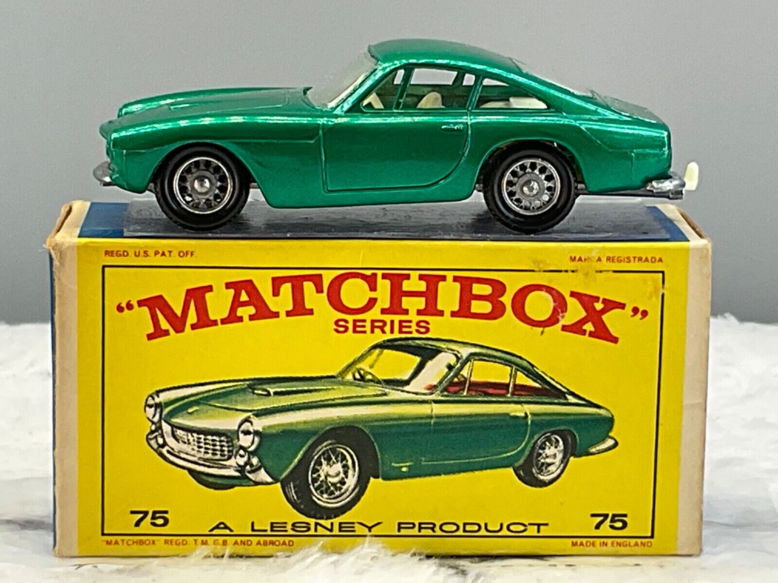 1960\'s Moko Matchbox #75 B Ferrari Berlinetta N,Mint in E3 box all orig,N.O.S