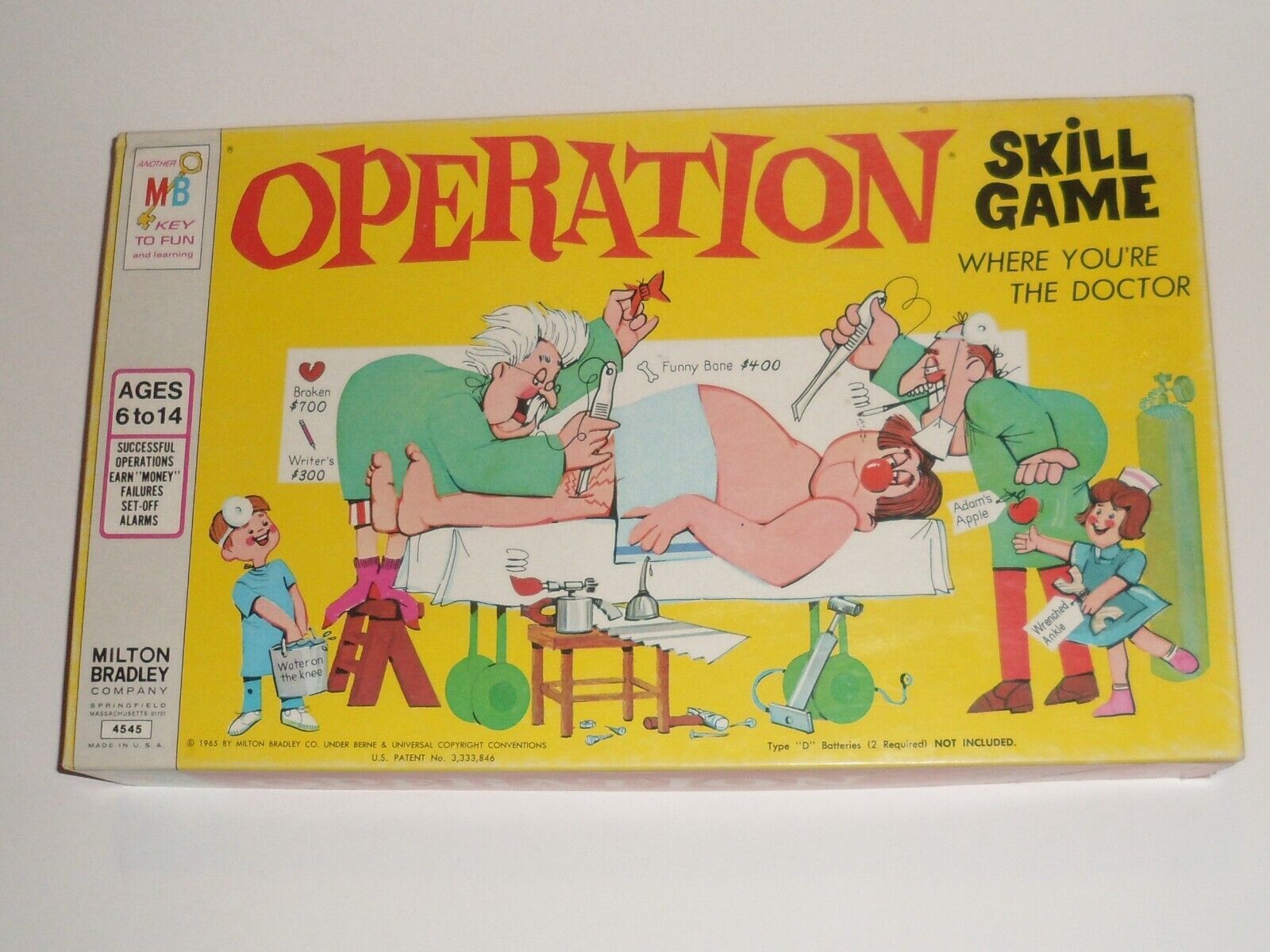 Vintage Operation Game 1965 Smoking Doctor Milton Bradley Complete Works