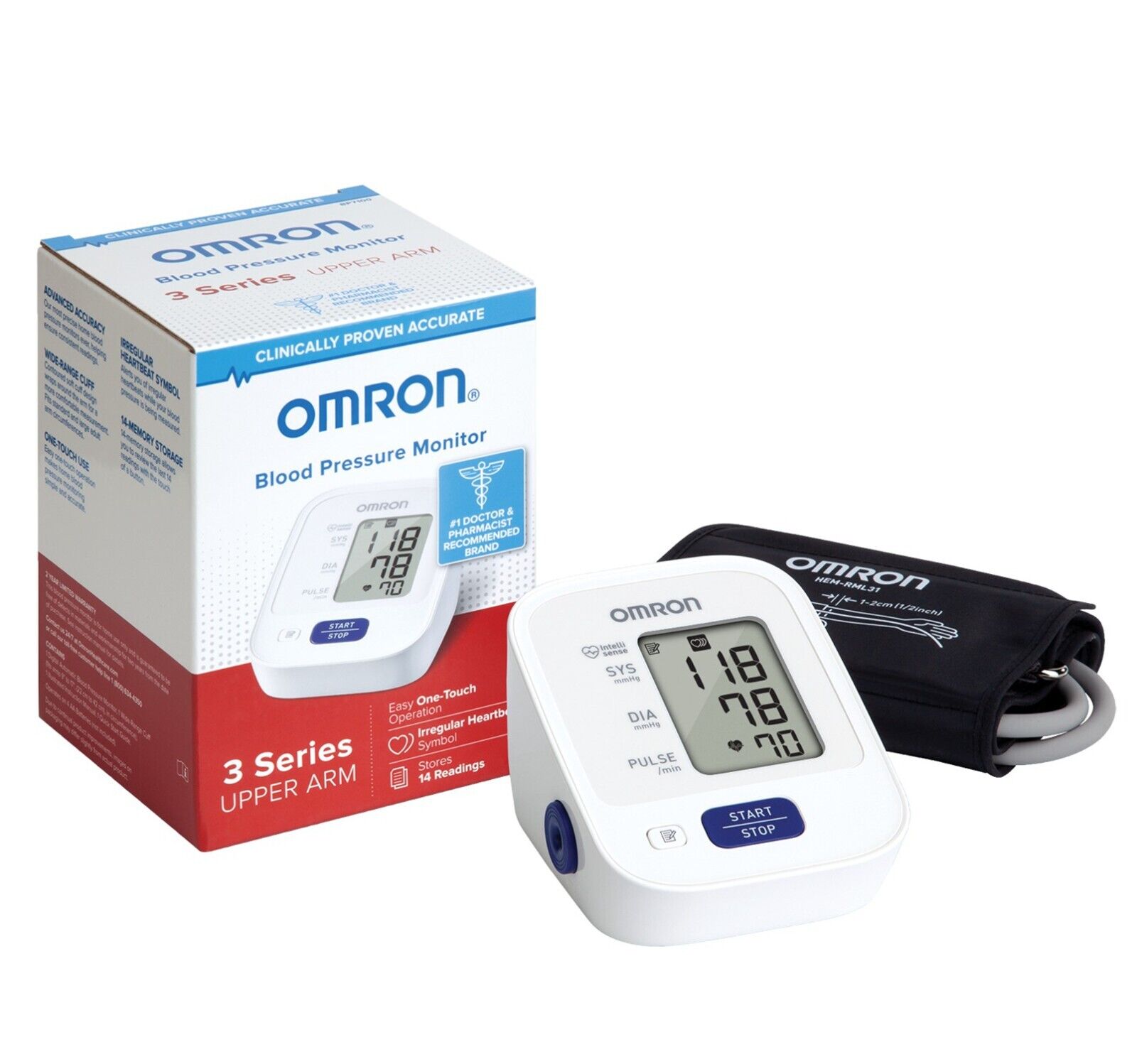 Omron 3 Series BP7100 Upper Arm Blood Pressure Monitor Automatic Digital NEW