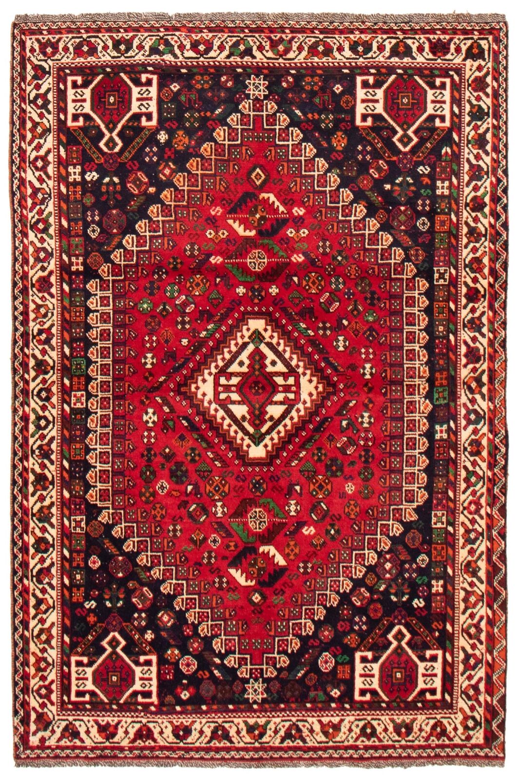 Vintage Geometric Hand-Knotted Carpet 5\'3\