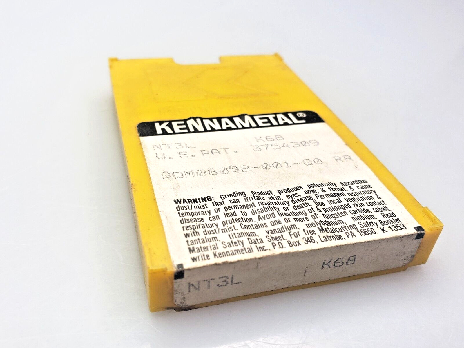 Kennametal NT3L K68 Carbide Top-Notch Threading Inserts (Box of 10)