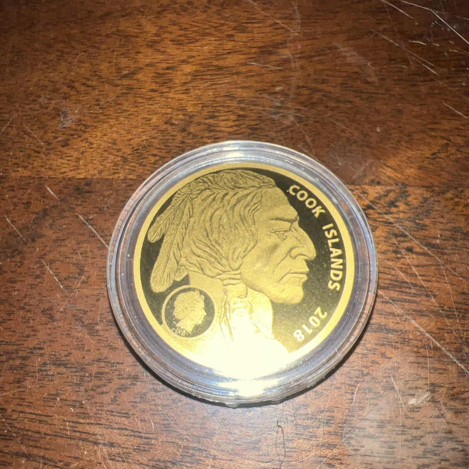 2018 Cook Islands $5 American Buffalo Thin Coin 200 mg .9999 Fine Gold