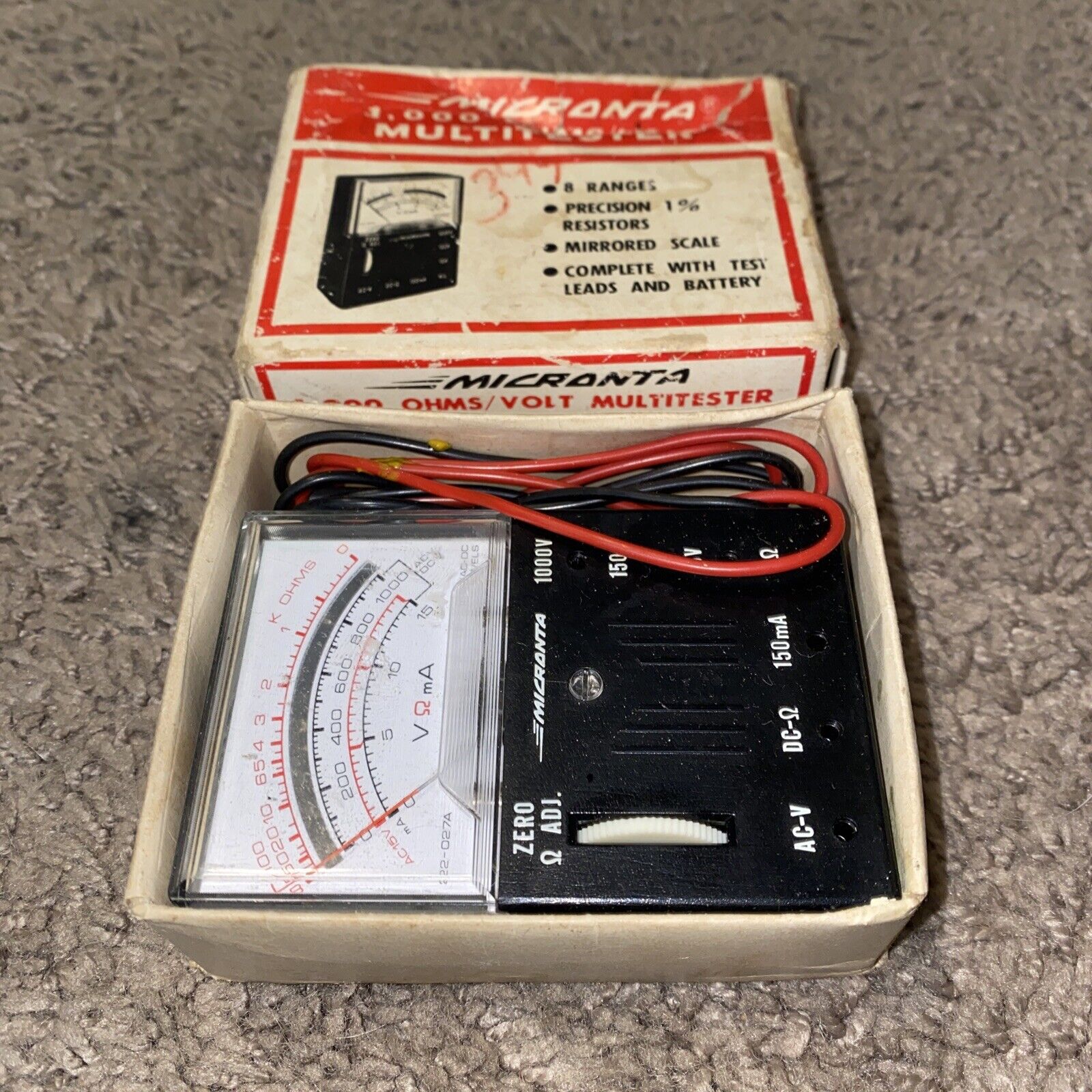 Micronta 1.000 Ohms/Volts Multitester No. 22-027A - New Old Stock Retro Vintage
