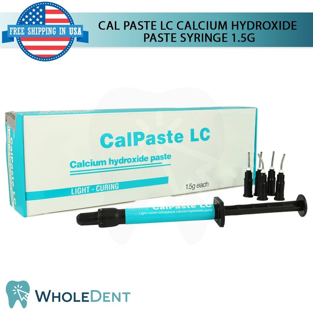 Calcium Hydroxide Paste Cavity Liner Dental Restoration Light Cure Syringe 1.5g
