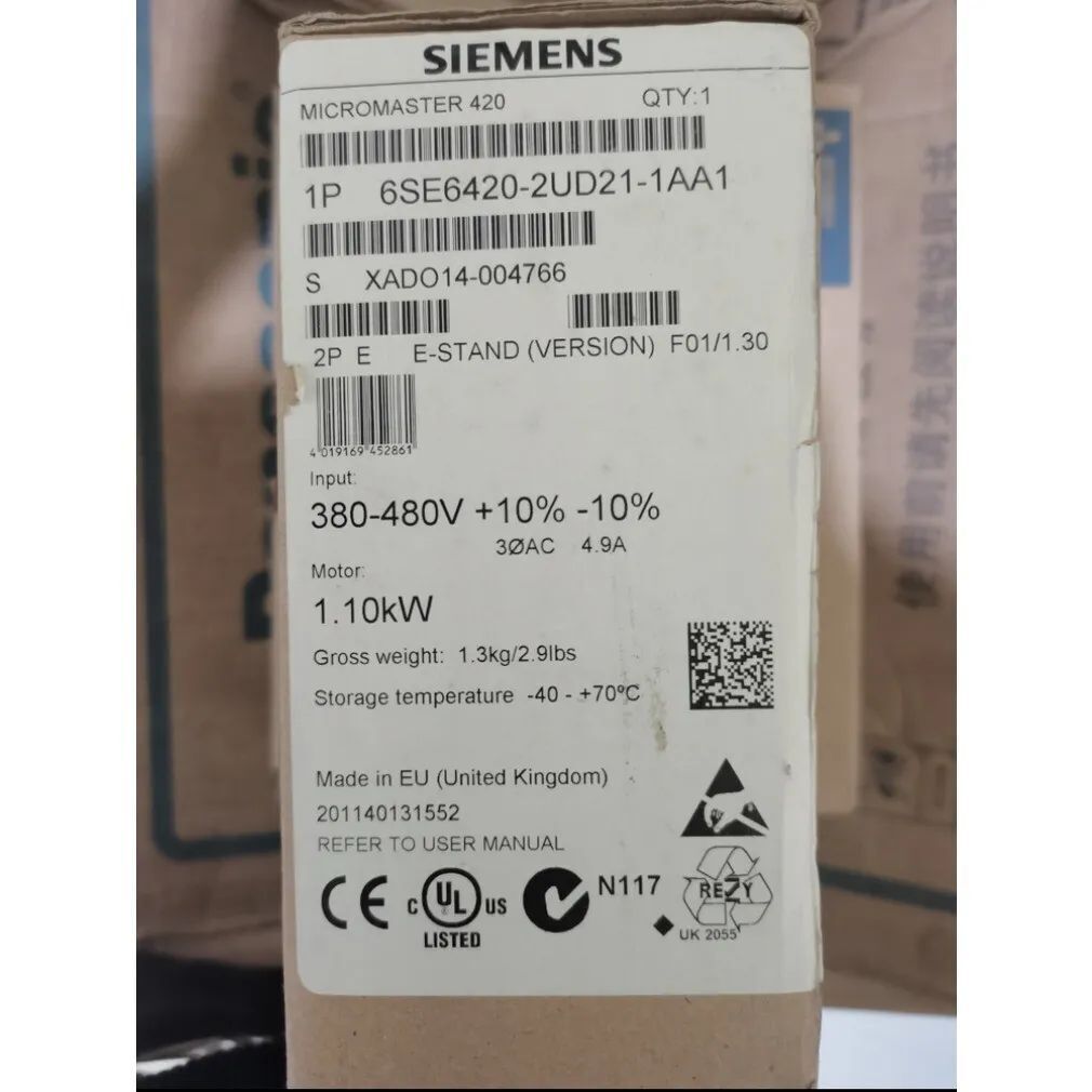New Siemens 6SE6420-2UD21-1AA1 6SE6 420-2UD21-1AA1 MICROMASTER420 without filter