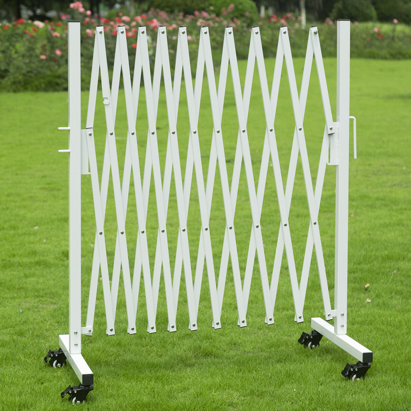 Expandable Accordion Dog Gate Metal Pet Folding Fence Isolation Protection Gate