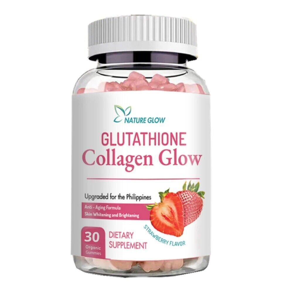Original Nature Glow Glutathione Collagen -Strawberry Flavor 60 Chewable Gummies