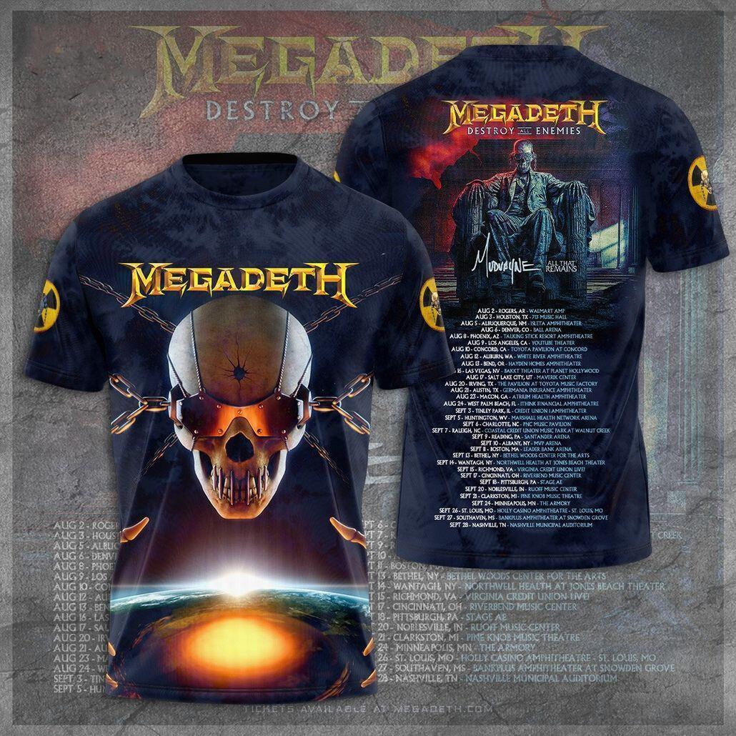 Megadeth Announces Destroy Destruction All Enemies Tour 2024 T-Shirt Men Women