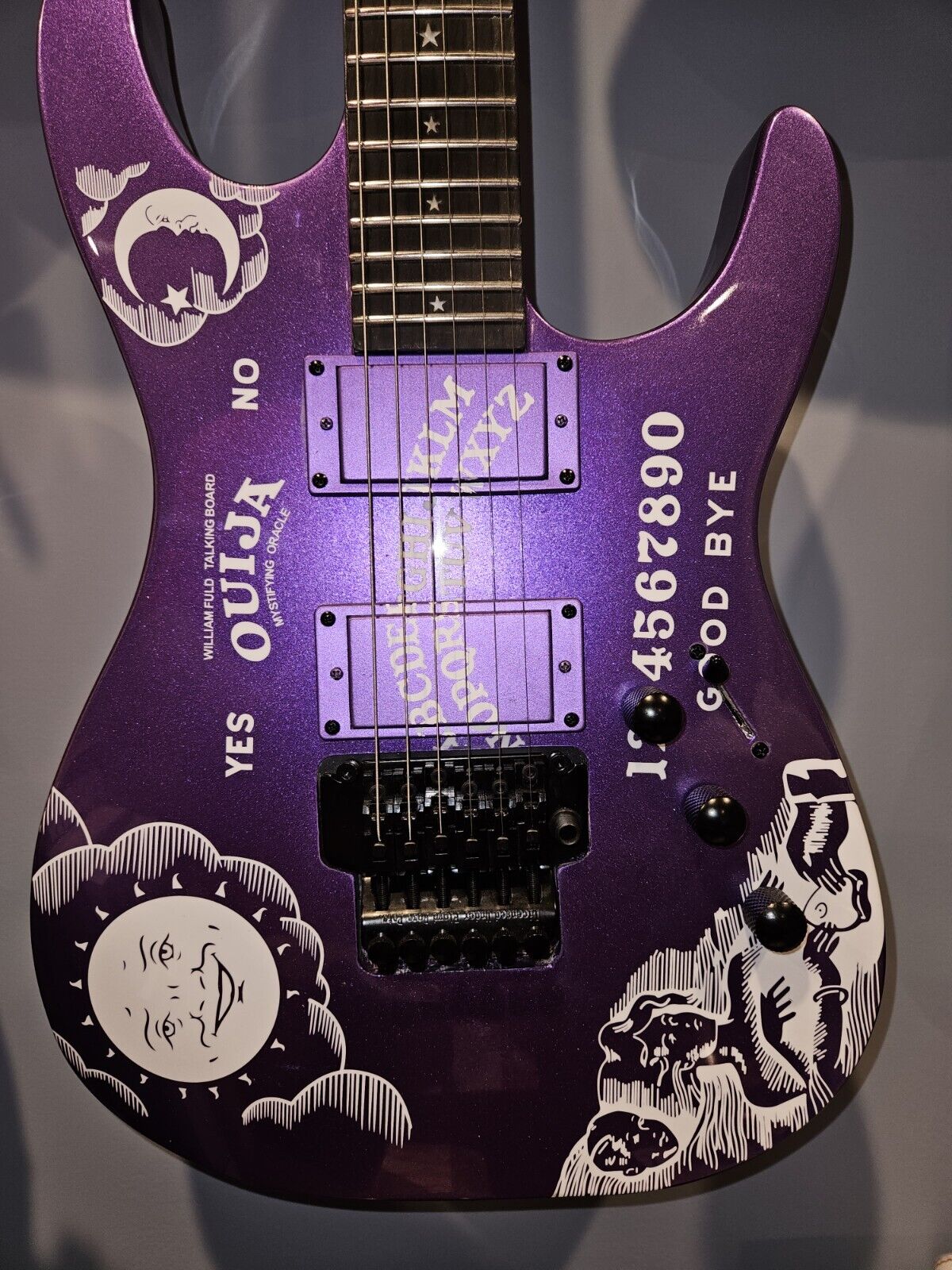 Custom Purple Kirk Hammett Ouija Guitar Solid Alder KH-2 Neck Thru+ ESP Tremolo
