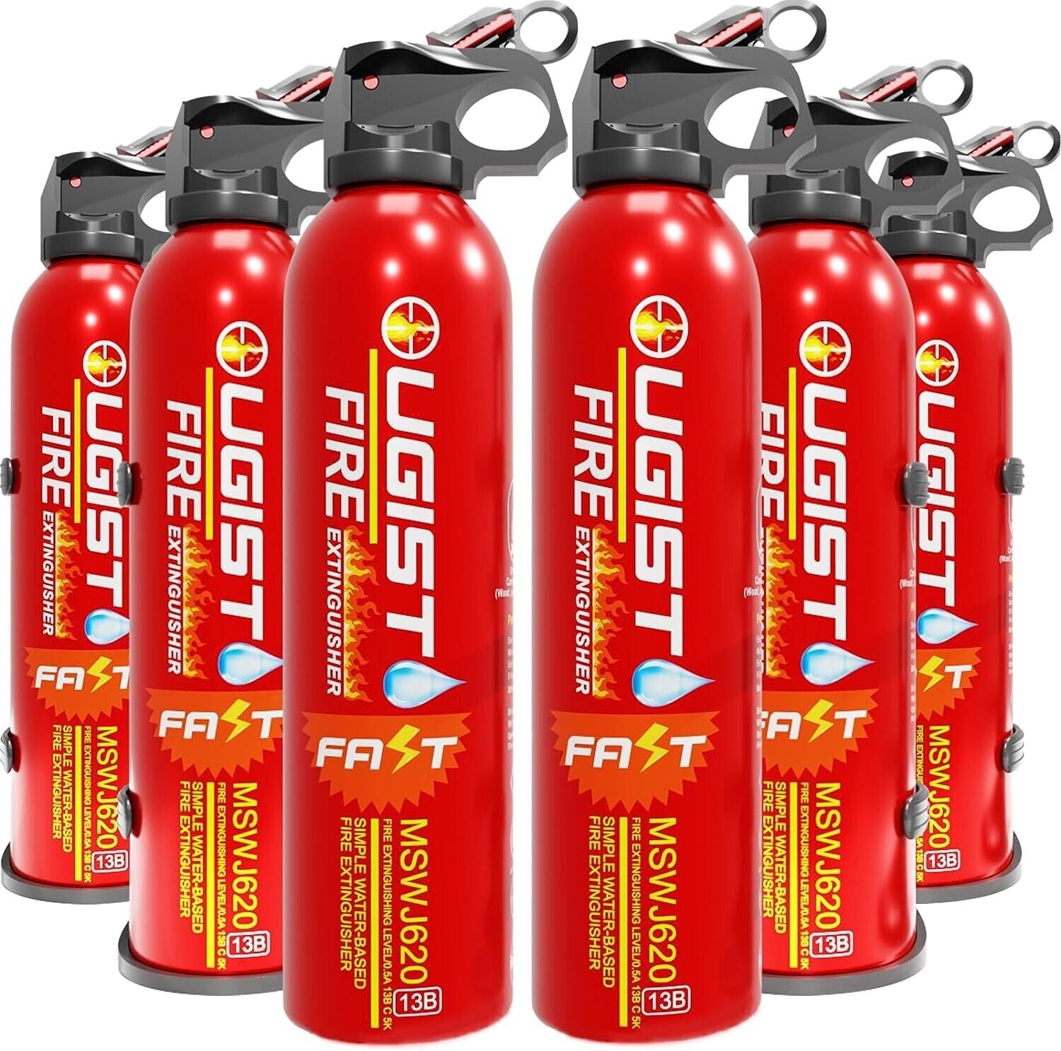 Ougist Fire Extinguishers for Home Effective for Preventing Re-ignition 6Pcs