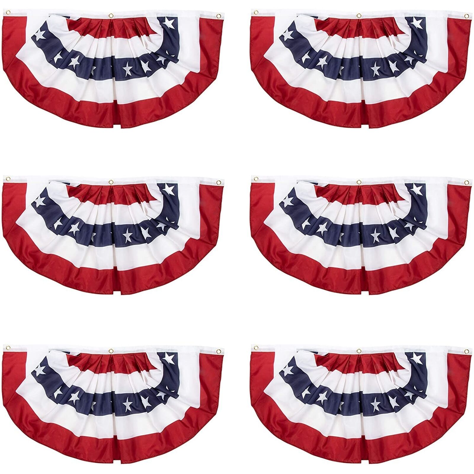 6 PCS 4th of July American Flag Patriotic Banner for Outdoor Decor 36.5x18.5
