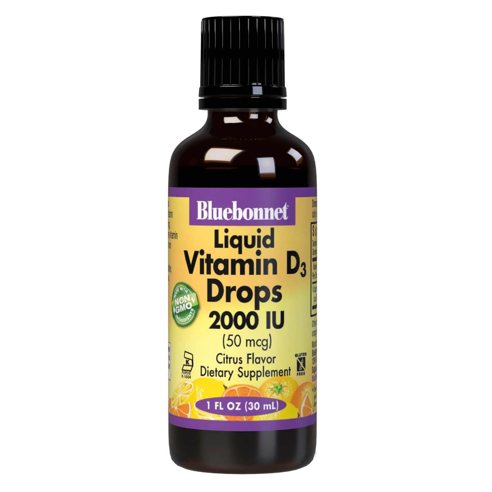 Bluebonnet Liquid Vitamin D3 Drops 50 Mcg (2000 IU) Citrus 1 fl oz